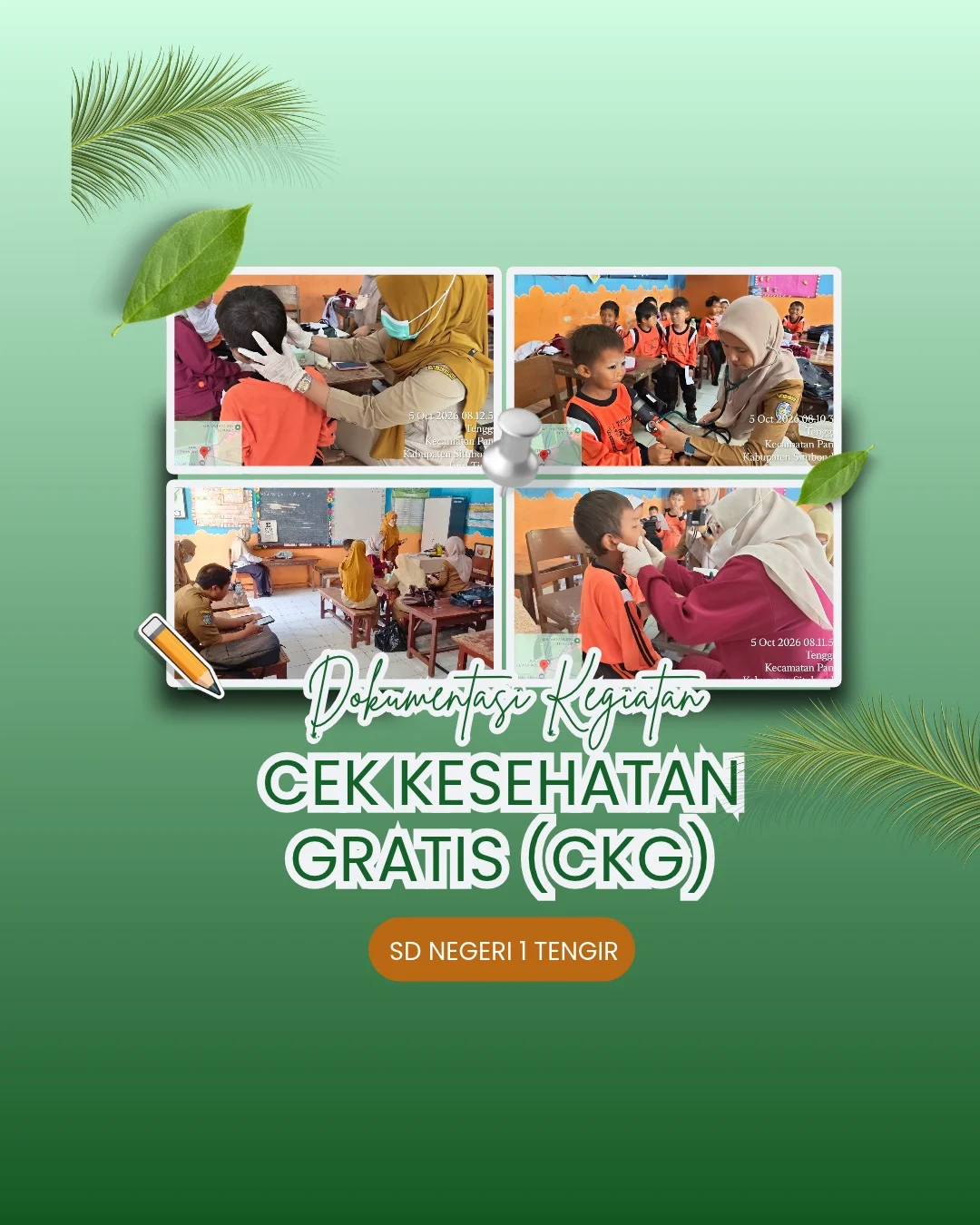 SD Negeri 1 Tenggir Gelar Cek Kesehatan Gratis Bersama Tim Puskesmas Panji